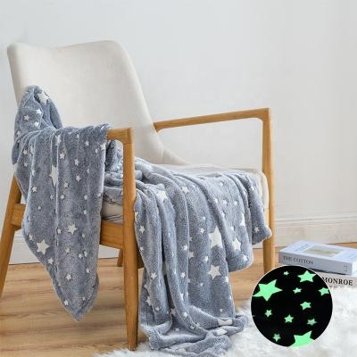 China Skin-Friendly Luminous Double-Sided Fluorescent Summer Flannel Kids Air-Conditioned Glow Blankets in Dark Blanket for sale