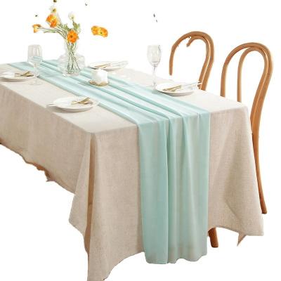 China Modern Luxury Single Color Light Chiffon Table Runners for sale