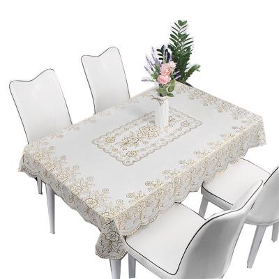 China Hot Sale European Vintage Lace Waterproof Modern Table Cover Vintage Waterproof Coffee Dining Table Cloth for sale