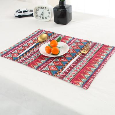 China Wholesale Decorative Cotton Canvas Waterproof Household Factory Dustproof Dining Table Mat for sale