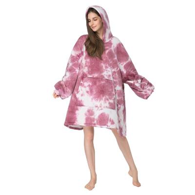 China Lazy Wearable Style Cashmere Tie Dye Hoodie Cover Custom for sale