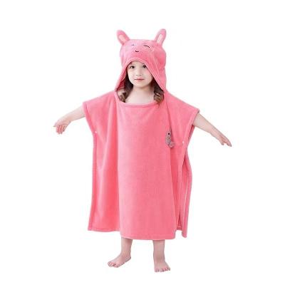 China Plain Warm Soft Color Kids Bath Towel Cute Animal Super Soft Coral Bathrobe for sale