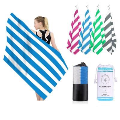 China Hot sale QUICK DRY striped beach towel adult boho recycled for sale