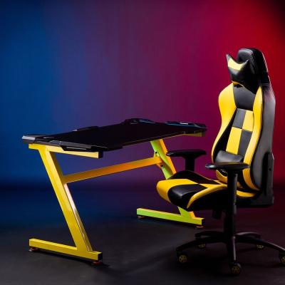 China Fashion (Height) Adjustable Computer Table with Fighting RGB LED Breathing Light Packing Ergonomic Table E-sports PC Desk for Home or Office for sale