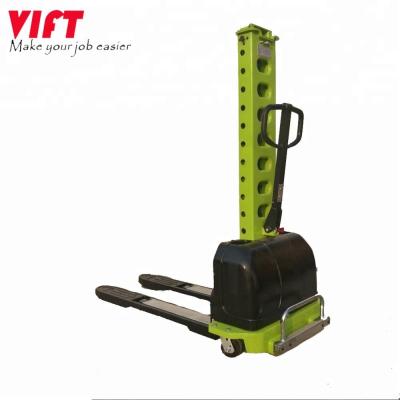 China Hotels With High Quality Self Loading Stacker Portable Electric Forklift Work Visa zu verkaufen