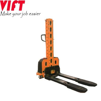 China Hotels Self Loading Stacker Tractor Mounted Forklift Portable Electric Work Visa Te koop