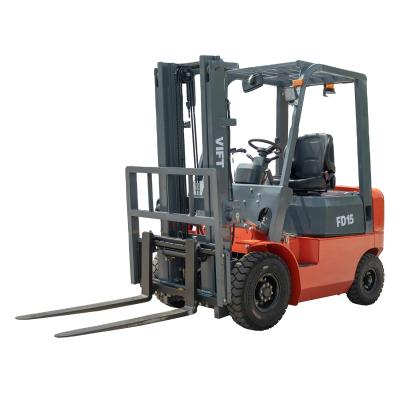 China 2 Ton Small Capacity Hotels Diesel Forklifts Double Mast Forklift Made In China Te koop