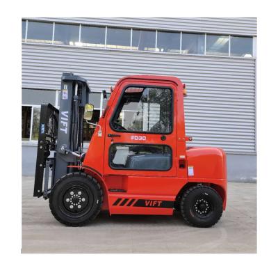 China Professional Hotels Diesel Forklift , 3ton Diesel Forklift With Full Enclosed Cabin Te koop