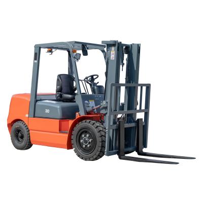 China Hotels Low Price 3 Ton Diesel Forklift With 3 Stage Mast 3000kg Fork Lifter With CE ISO for sale