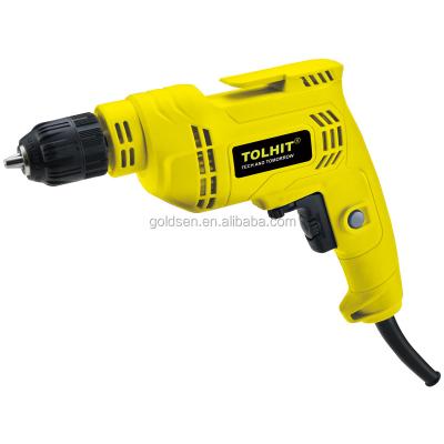 China TOLHIT 220-240v 450w 10mm Steel/Wood/Concrete Variable Speed ​​Professional Handheld Impact Drill Rig Mini Portable Electric Drill for sale