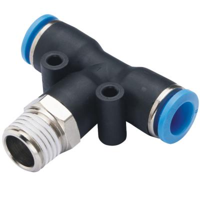 China Factory Good Quality PB Male Limb Tee Plastic Push In Pneumatic Fittings PU Tube Air Fittings Long Life Fit Weather for sale