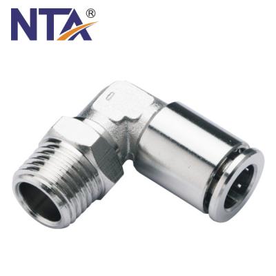 China Factory Good Quality Nickel Plated Male Brass Air Hose Fittings Pneumatic Elbow MPL Air Fitting for sale