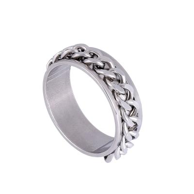 China Titanium Steel Ring Jewelry Stainless Steel Chain Ring For Men Women Jewelry large size casual/sporty couple rings for sale