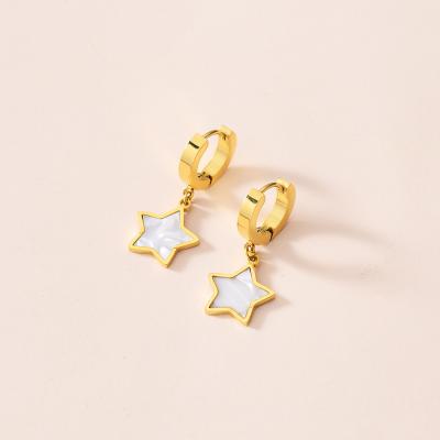 China NEULRY Retro Trendy Fashion Star Stainless Steel Jewelry Gold Plated Clip On Earrings For Women for sale