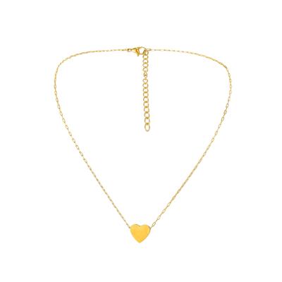 China Trendy Hot Selling Fashion Stainless Steel Necklace Gold Plated Simple Necklace Heart Necklace for sale