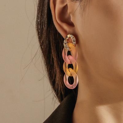 China 2021 New Design Trendy Wholesale Fashion Korean Women's Custom Earrings Pink Green for sale