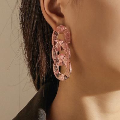 China New Spring Design Fashion Trendy Korean Jewelry Resin Women Dangle Earrings for sale