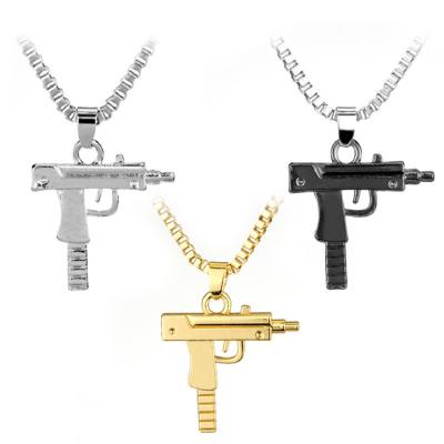 China Trendy INS fashion men's jewelry gun pendants hip hop simple hot selling necklace for sale