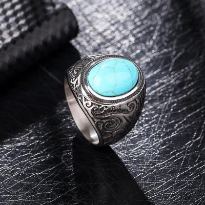 China NEULRY factory direct sales personality CLASSIC fashion turquoise hot selling jewelry bossy men ring for sale