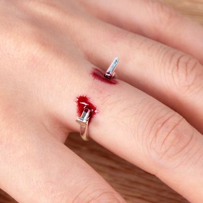 China NEULRY TRENDY Creative Evil INS Fun Halloween Nail Adjustable Ring Retro Halloween Decorations for sale