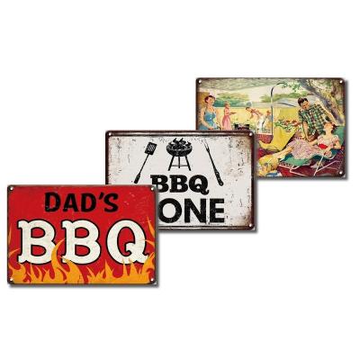 China Industrial Metal Tin Signs, 20cm x 30cm, Vintage Retro Burger Hot Dog Pizza Metal Canteen Food Signs for Cafe Kitchen Restaurant. for sale