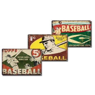 China Industrial Sports Baseball Vintage Tin Signs for Man Cave, Cinema Movie Posters Wall Decoration for Room Wall Decor, Funny Retro Signs for sale