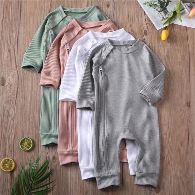 China MIOZING Regular To Round Neck Spring Autumn Rompers Knitted Zipper Jumpsuit Babies Outfits for sale