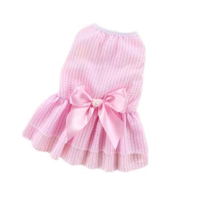 China 2022fashion Bow Tie Viable Dress Summer Dog Clothes Designer Breathable Cute Pets Clothes And Accessories for sale