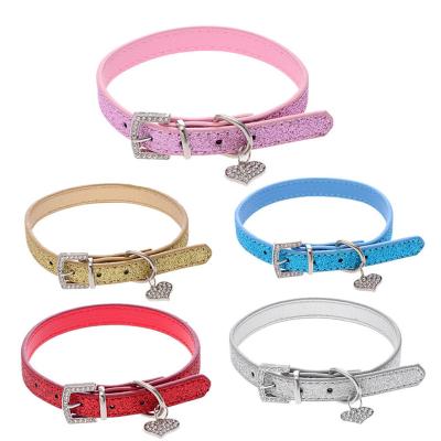 China Personalized Custom Dog Collars Love Leather Pet Dog Collar Luxury High Quality Unique Pendant Leash for sale