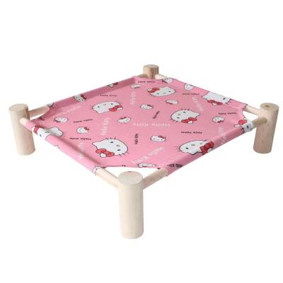 China Multicolor Warming Dog Bed Raised Pet Bed Washable Summer Pet Bed Square Removable Wooden Raised Bed for sale