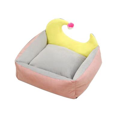 China Wholesale Washable Luxury Four Seasons Moon Pet House Non Slip Large Cat Pet Dog Bed Heating Plush Cloth for sale