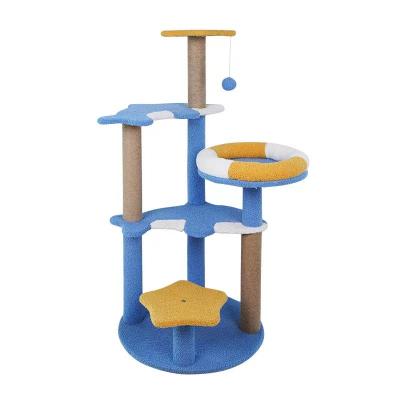 China Newly Designed Luxury Viable Cat Scratching Cat Tree House Toy Climbing Frame Cat Climb Pet Tree for sale