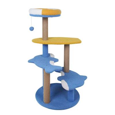 China Sustainable Interactive Toy Multilevel Climbing Frame Cat Scratching Furniture Modern Cat Tree Tower for sale