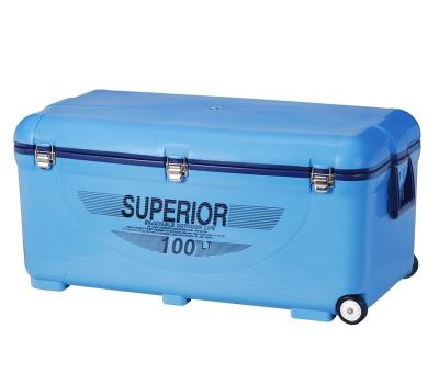 China Large capacity insulated cooler box with wheels for fishing, camping and picnic 100L for sale