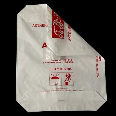 China Custom logo print Square Bottom With Valve Bag Cement Packaging Bag PP Cement Valve Bags for sale