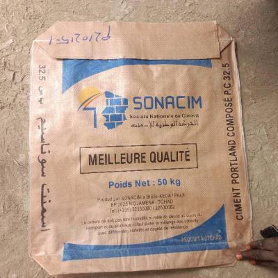 China Custom logo print 50kg Water Resistant PP woven Valve Bag for cement PP valve cement bags for putty packaging PP cement bag for sale