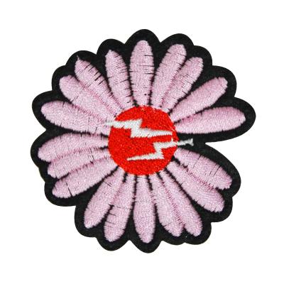 China factory wholesale 3D twill fabric custom flower patch embroidery for clothing for sale