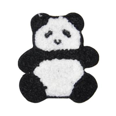 China Viable Factory Wholesale Supply Diy Cartoon Panda Towel Embroidery Patches For Custom Clothing for sale