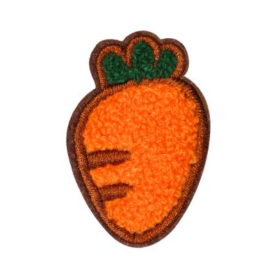 China Viable Factory Wholesale Supply Diy Cartoon Carrot Towel Custom Embroidery Patches For Apparel for sale