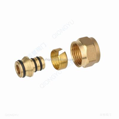 China Brass Multilayer Compression Screw Fit Pipe Pex Adapter for sale