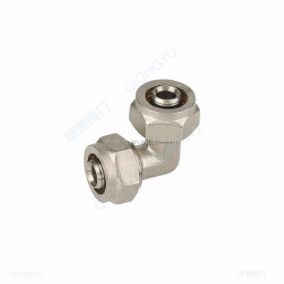 China Qiongyu pex pipe fitting multilayer brass compression fitting screw fit elbow for sale