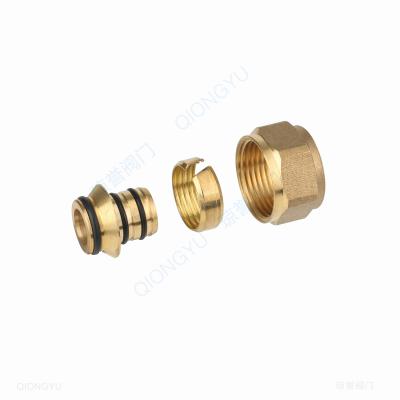 China Per photo taizhou factory brass compression fitting pipe fitting fitting tube adjustment valve female coupling high quality factory for sale