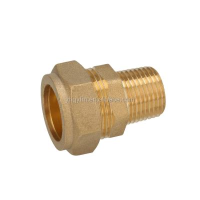 China Brass Compression Pipe Fitting Fit Male Coupling Tube Fitting for sale