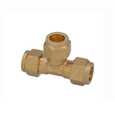 China Brass Compression Tee Pipe Fitting Tube Fitting Equal for sale