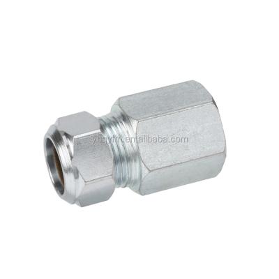 China Carbon Steel Pipe Tube Fitting Female Fitting Hydraulic Coupler Compression Fitting Reducer for sale