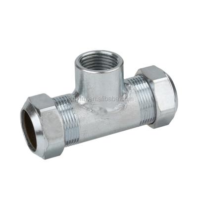 China Fittings Carbon Steel Pipe Tube Fitting Female Fitting Hydraulic Tee Compression Fitting for sale