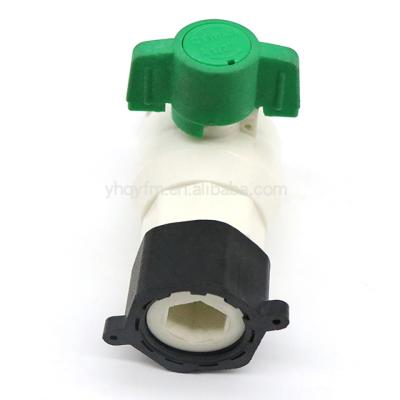 China General PPR Plastic Ball Valves ABS Handle Pressure Light Cheap Water Greenhouse Price Plastic Gardening Ball Valve With Nut for sale