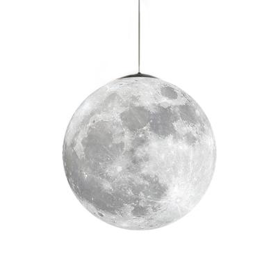 China Decorativel Lighting Nordic Industrial Moon Lamp Chandelier Style Shop Lamps Restaurant Around The Planet Chandelier Spherical Moon Lamp for sale