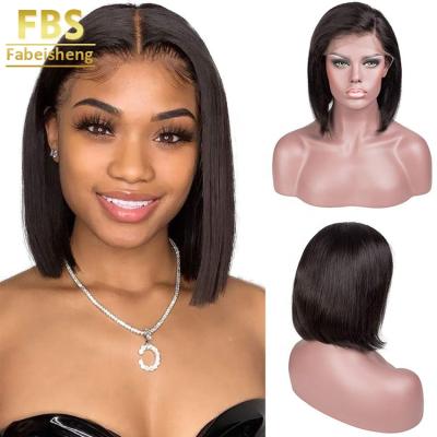 China FBS Price Cheap Short Straight Bob Wig With Raw Brazilian Remy Human Hair In Pixie Cut Bob Hair Silky Straight Wig For Black Women for sale