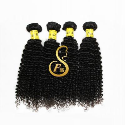 China Cheap Kinky Curly FBS Curly Hair Extensions In Wholesale Price With Natural Color Real Virgin Remy Kinky Curly Human Hair Bundles for sale